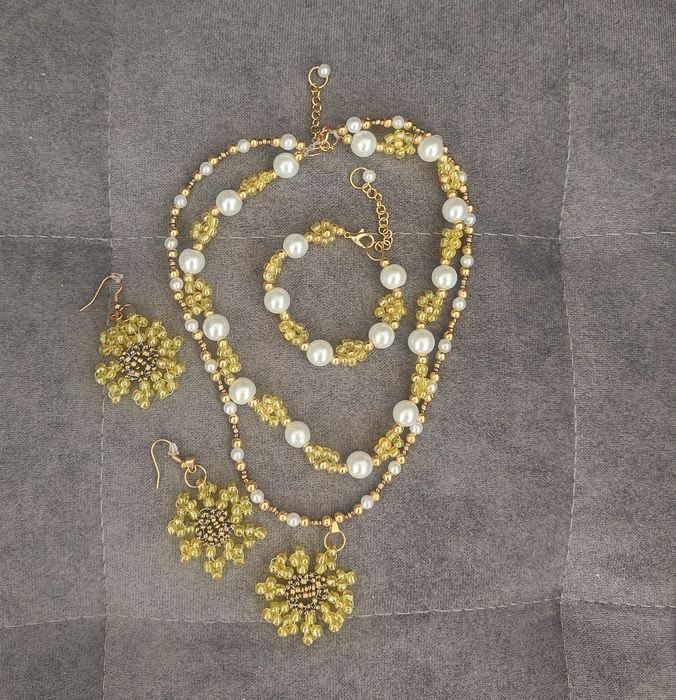 Zestaw biżuterii handmade - słoneczniki