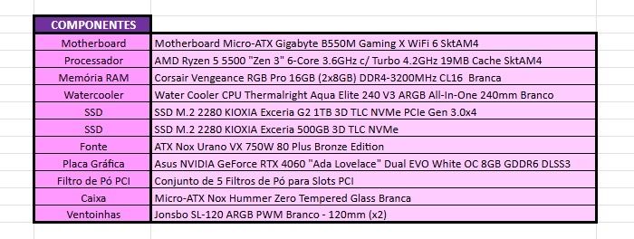 PC Gaming Ryzen5 (Branco)