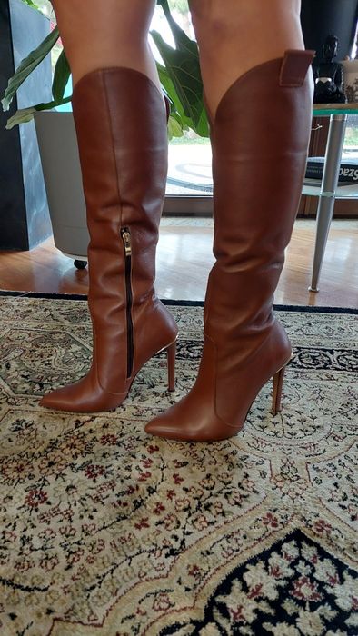 Buty kozaki skórzane