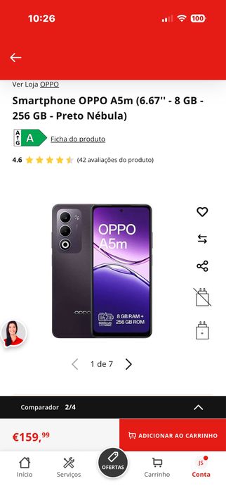 Smartphone OPPO A5m (6.67'' - 8 GB - 256 GB - Preto Nébula)