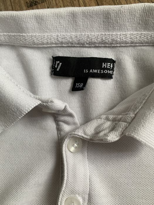 Biała koszulka polo t-shirt Reporter Young 158 galowa