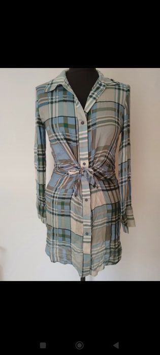 Koszula damska w kratkę nowa mango viscosa