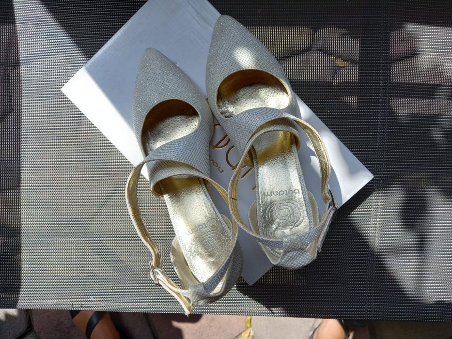 Buty ślubne 36 alba srebrne butdam