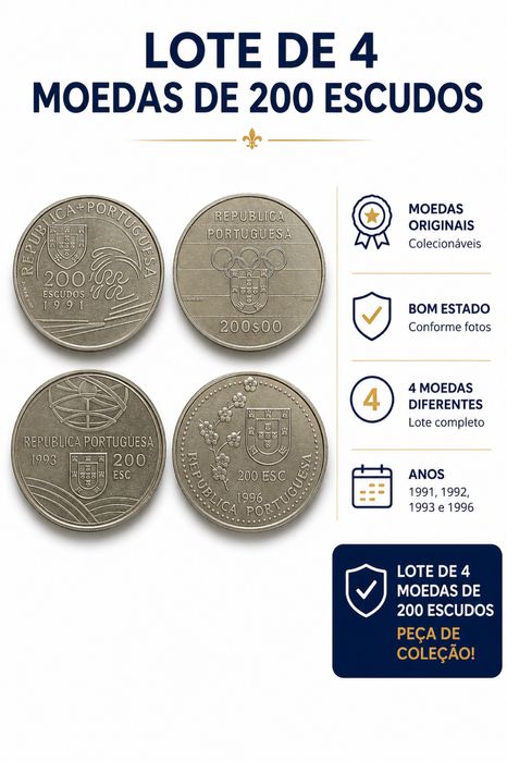 4 Moedas de 200 Escudos