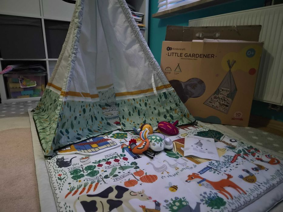 Kinderkraft 2w1 Mata edukacyjna i namiot Tipi