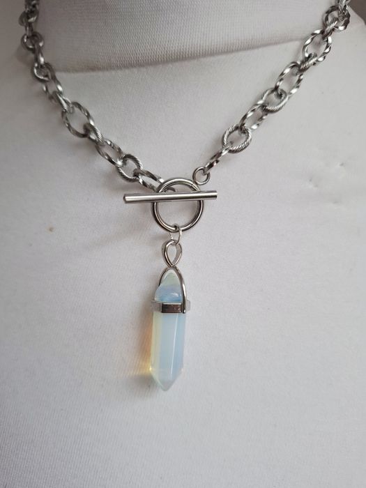 Naszyjnik handmade z naturalnych kamieni opal