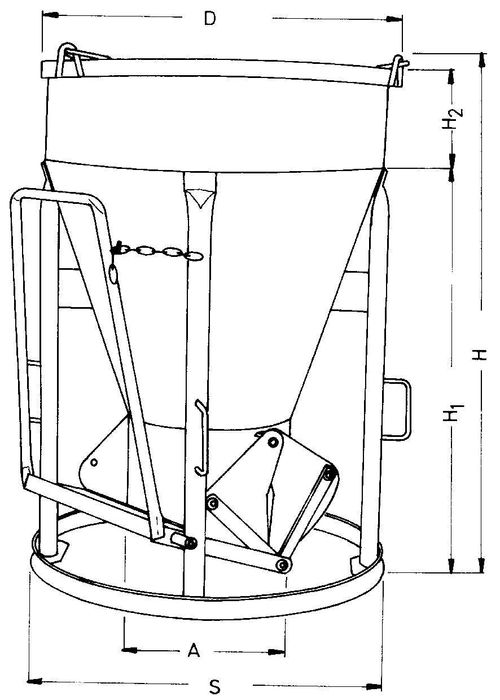 Zbiornik pojemnik dźwigowy betonu Niemiecki HMT 1000L Centralny Nr47