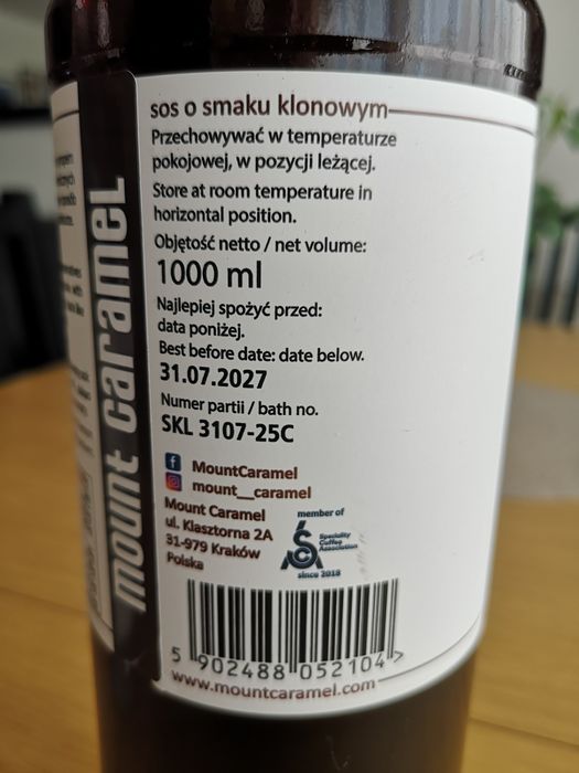 Mount Caramel Maple sos syrop klonowy 1000 ml