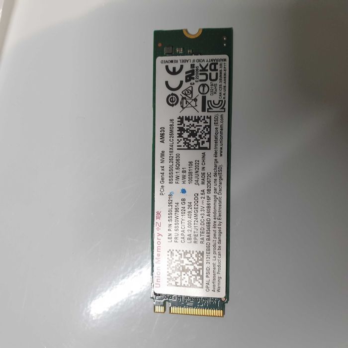 union memory Nvme 1024gb 4ª geração vem em equipamentos leovo