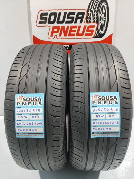 2 pneus semi novos 225-50R18 Bridgestone RFT - Oferta dos portes