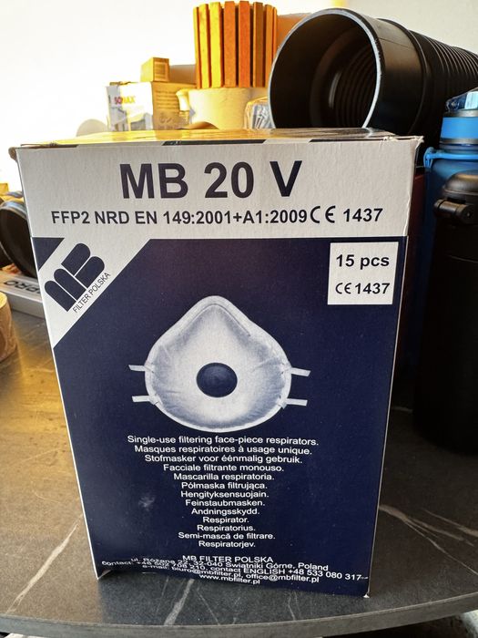 Maski ochronne FFP2 MB 20 V – 15 szt. | CE 1437 | NOWE