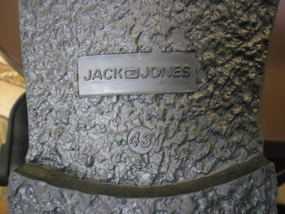 Buty sztyblety męskie skórzane - JACK JONES