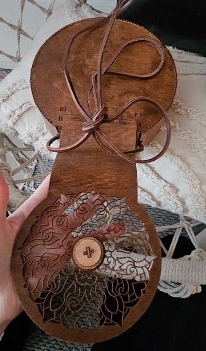 Drewniana torebka hand made Izi Art wear Cracow