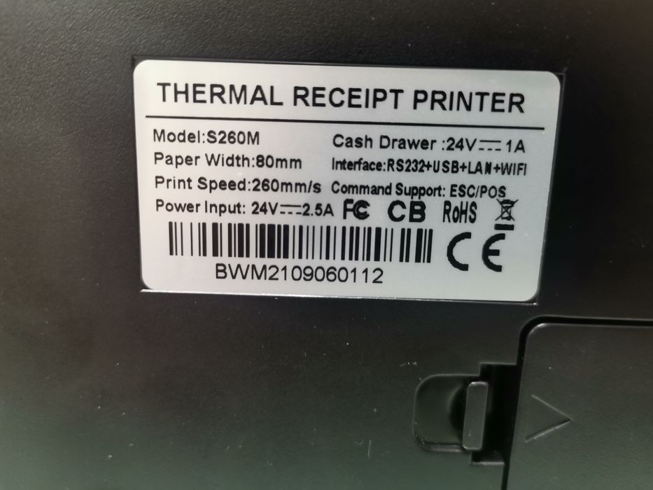 Impressora Térmica de recibos/facturas 80mm - WiFi / Lan / Usb