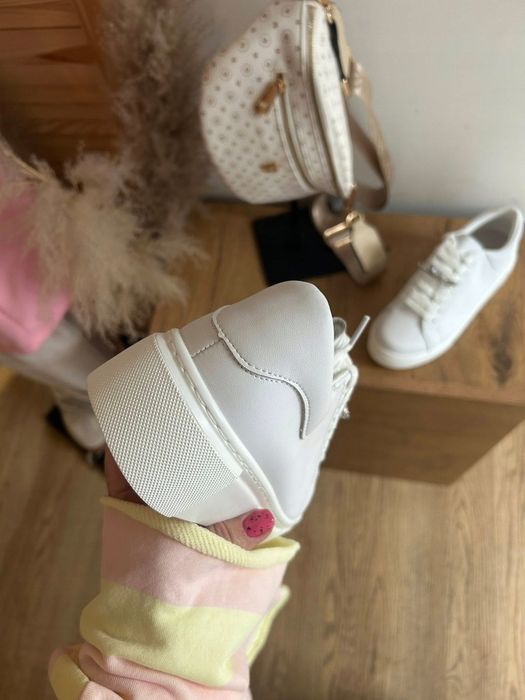 Sneakersy Buty Sportowe na Grubej podeszwie Purlina Skórzane 39