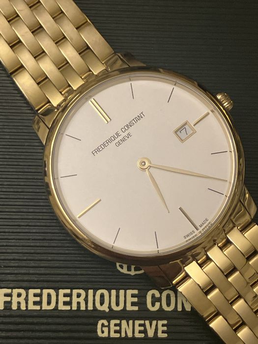 Zegarek złoty Frederique Constant FC-220V5S5B slimline PVD