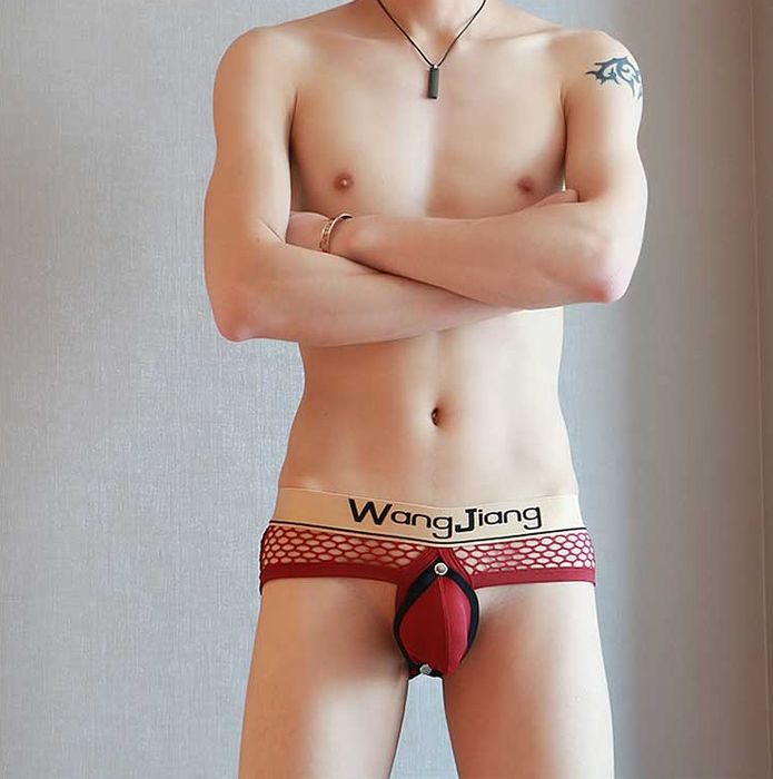 Męskie Siateczkowe Slipy Otwarte Jockstrapy Odpinany Przód - XL