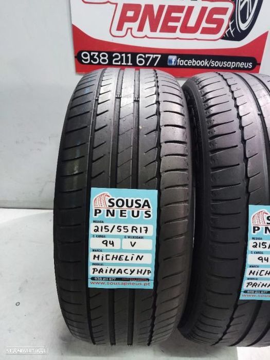2 pneus semi novos 215-55r17 michelin - oferta dos portes