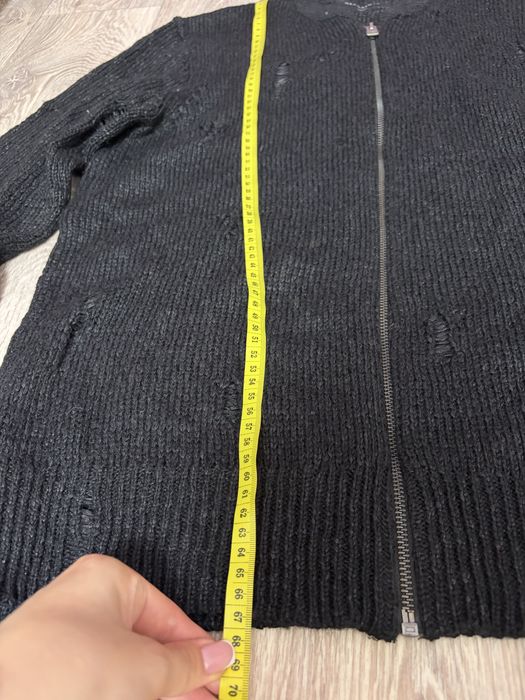 Темна в'язана кофта кардиган AllSaints на блискавці
