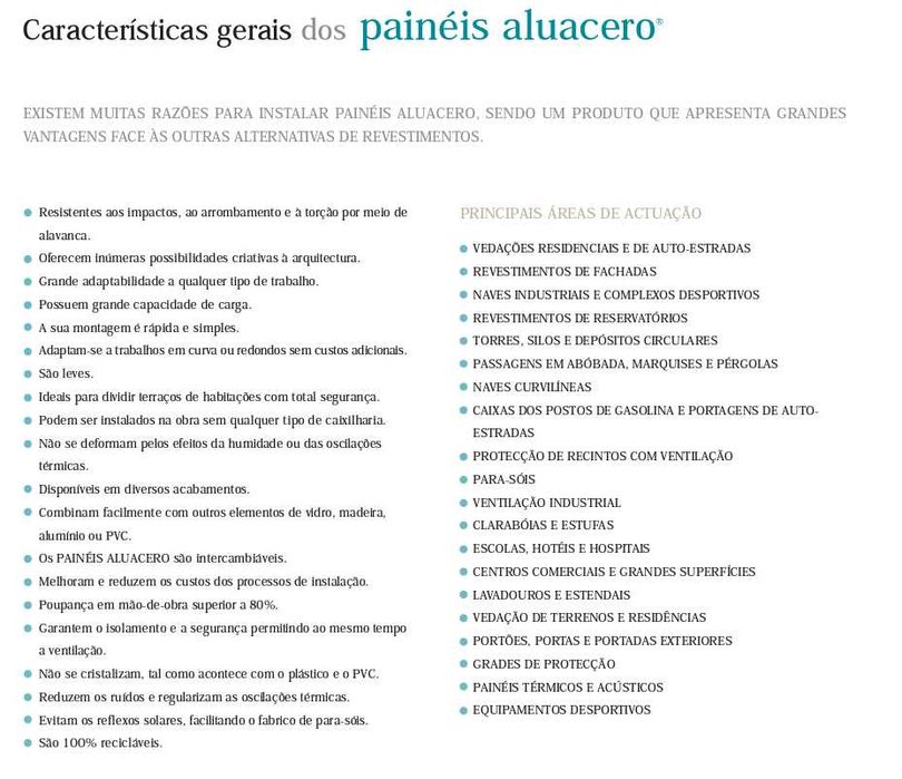 Painéis/Fachada/Revestimento Alumínio (Aluacero)