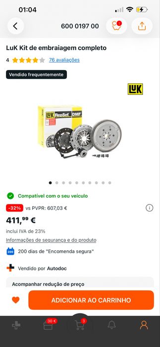 Renault Megane - Luk Kit de Embriagem