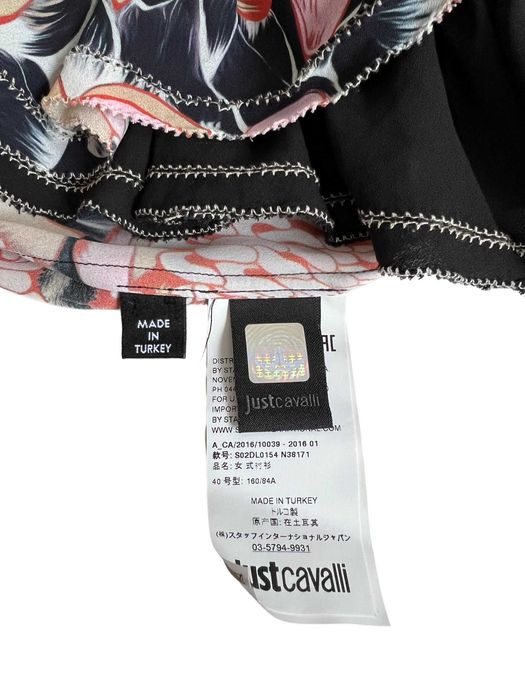 Just Cavalli tunika bluzka czerwona kwiaty r. S/M