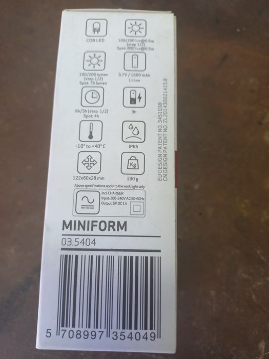 Luz de trabalho Scangrip Miniform