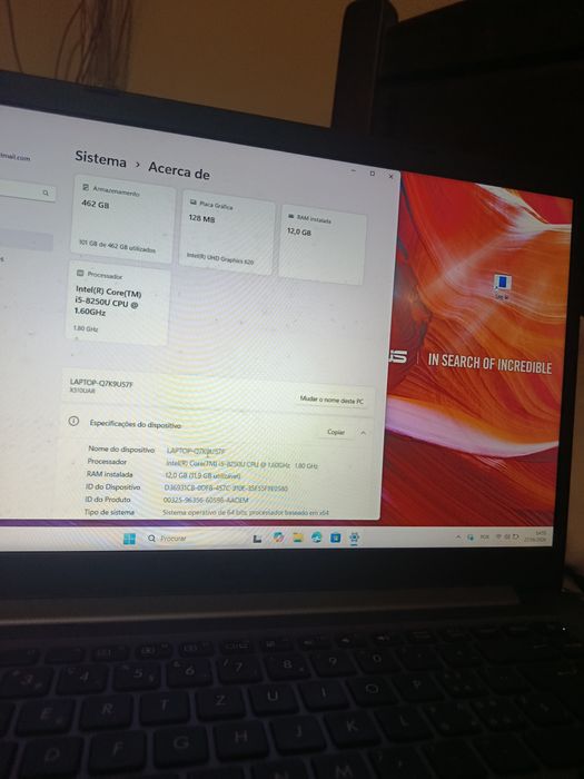 Portátil ASUS Core i5 (8ª Ger) | 12GB RAM | SSD 500GB – Muito Rápido