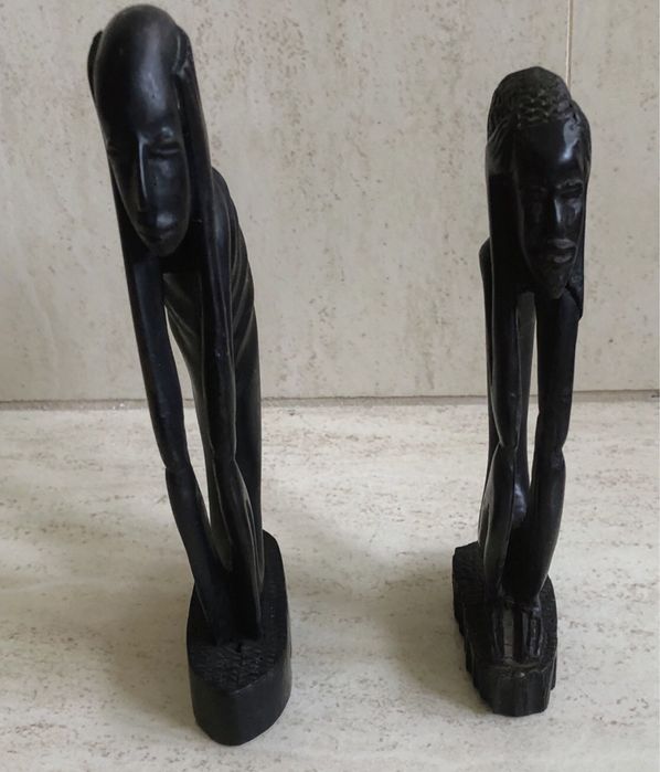 Decoração Conjunto de estatuetas pau preto