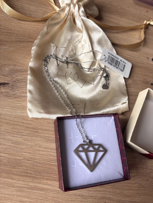 Nowy! Z metką. Naszyjnik z dużym diamentem