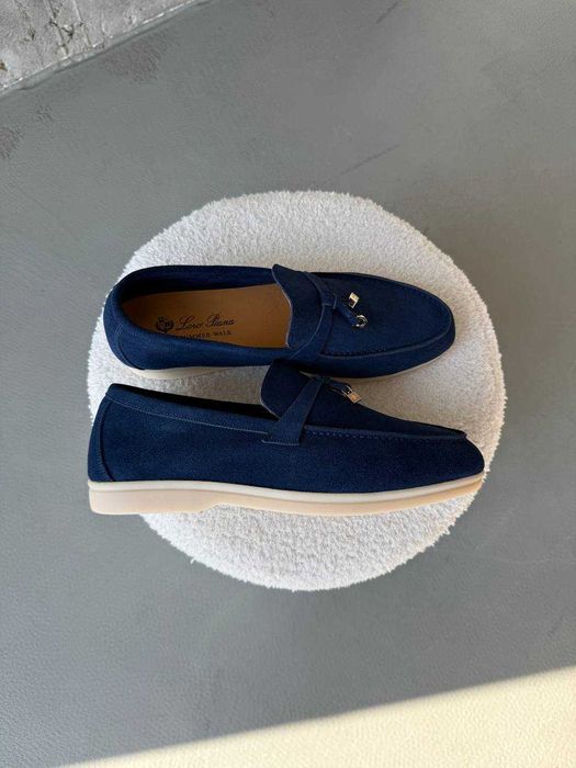 Лофери Loro Piana Loafers Navy Blue premium u2