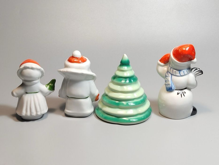 Статуэтки ДЕД МОРОЗ СНЕГУРОЧКА Ёлка Заяц Снеговик Коростень Трегубова