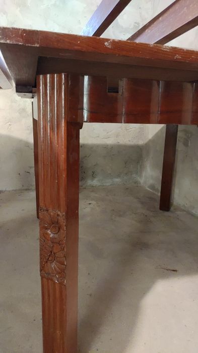 Mesa madeira clássica antiga extensível