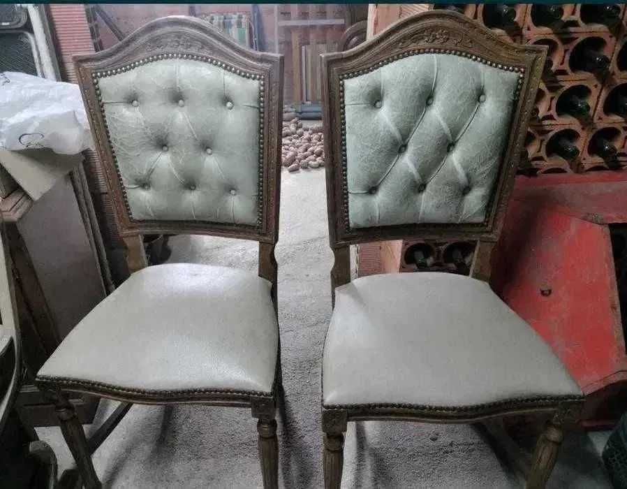 5 Cadeiras Luís XV em Madeira Maciça | Vintage para Restauro