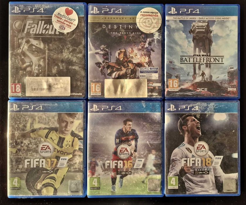 Playstation 4 Bom estado - Oferta Comandos, 6 Jogos e cabos - 1TB