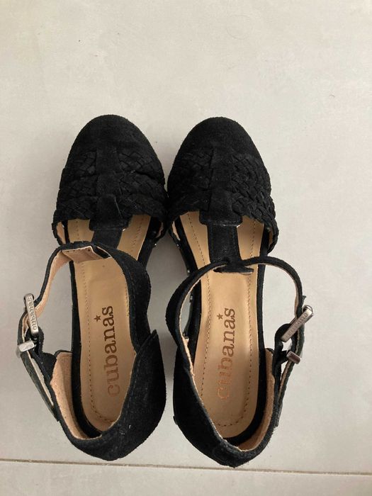 Sandálias Cubanas Camurça Pretas