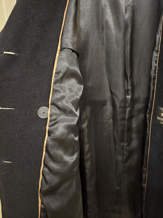 Чорне двобортне шерстяне пальто  M&S  розмір 3xl