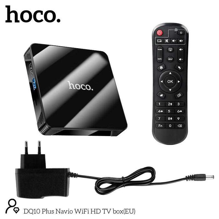 Android TV приставка HOCO DQ10 4K 60FPS 4/32GB Navio WiFi HD TV Box