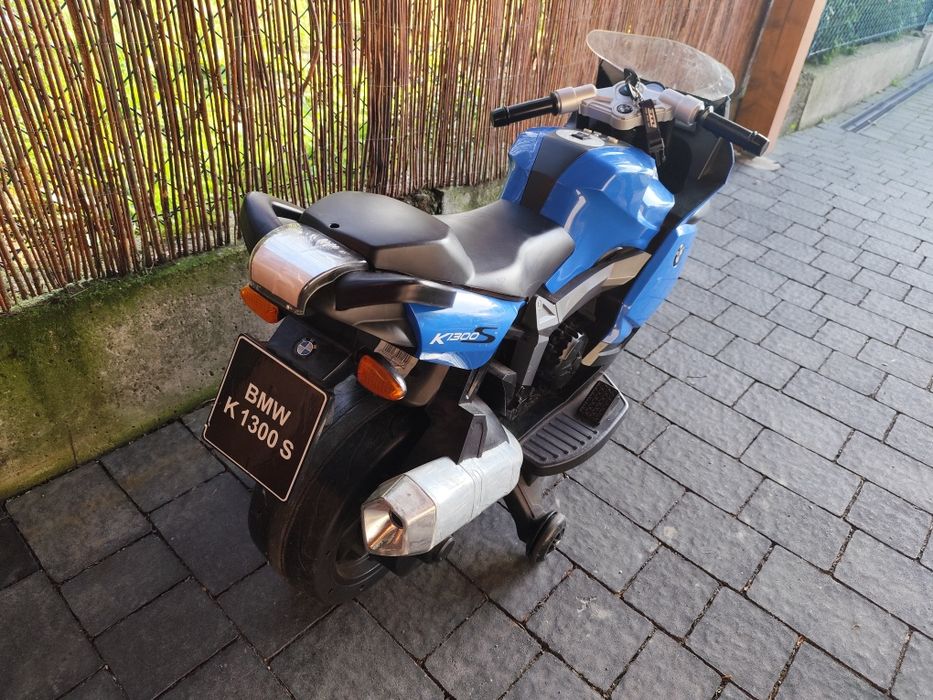 Motor na akumulator BMW K1300S dla dzieci Niebieski Kółka pomocnicze