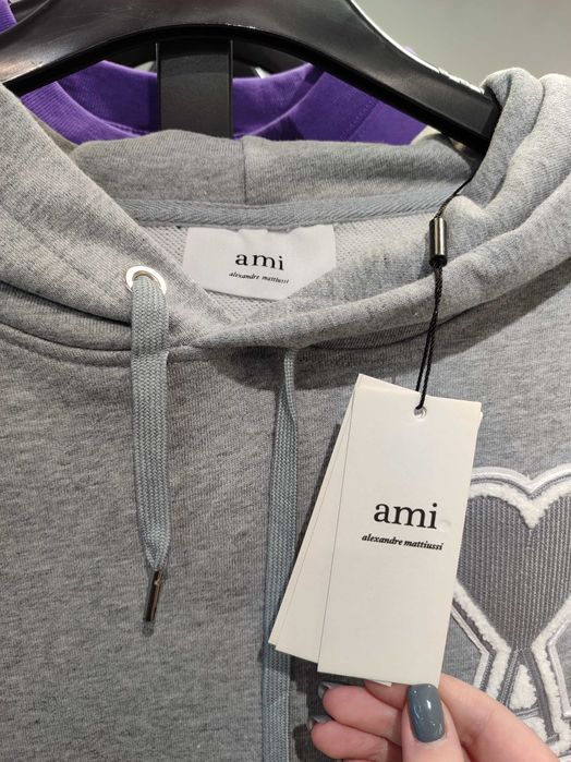 Худі AMI Paris Oversize Ami de Coeur hoodie Grey