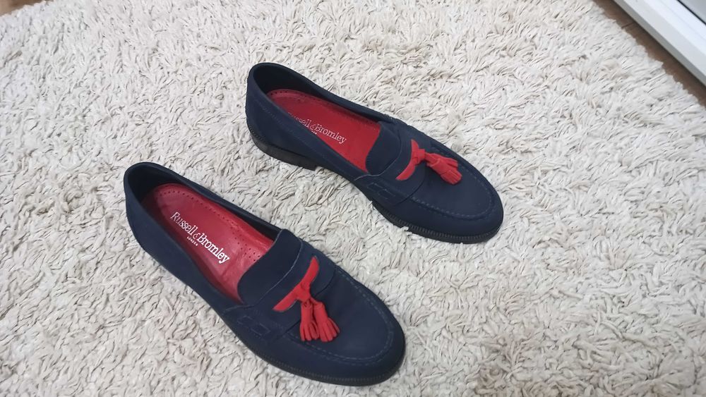 Лофери чоловічі Russell&Bromley  розмір 42, 5, натуральна шкіра нубук , висока якість виготовлено в Італії