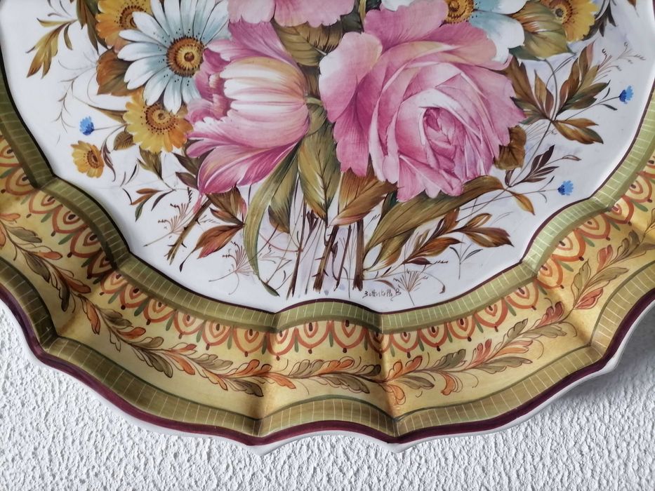 Prato de Grandes Dimensões em Faiança Italiana - 60 cm Diâmetro