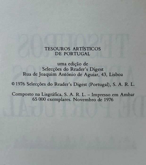 Tesouros Artisticos de Portugal - 1976 - Bom Estado