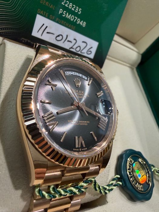 Rolex Day‑Date циферблат: сланцевый омбре, гибрид (Frankenwatch)