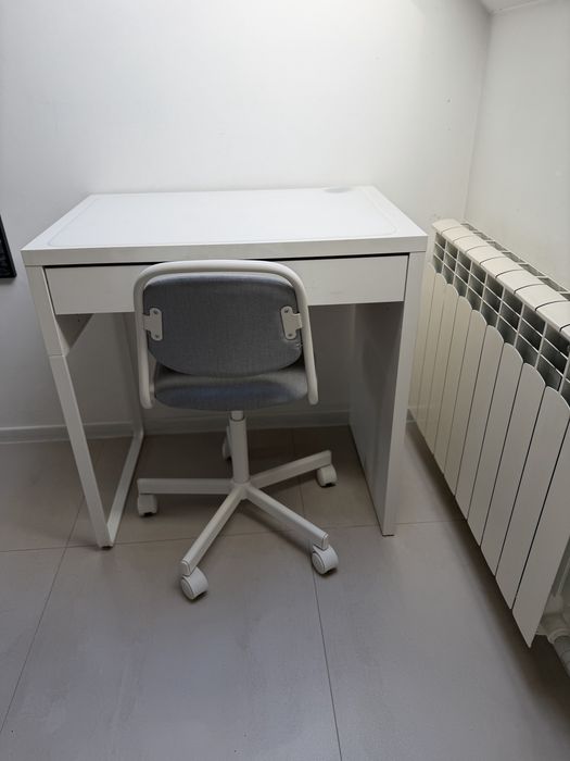 Biurko IKEA MICKE białe + krzesło obrotowe IKEA ÖRFJÄLL