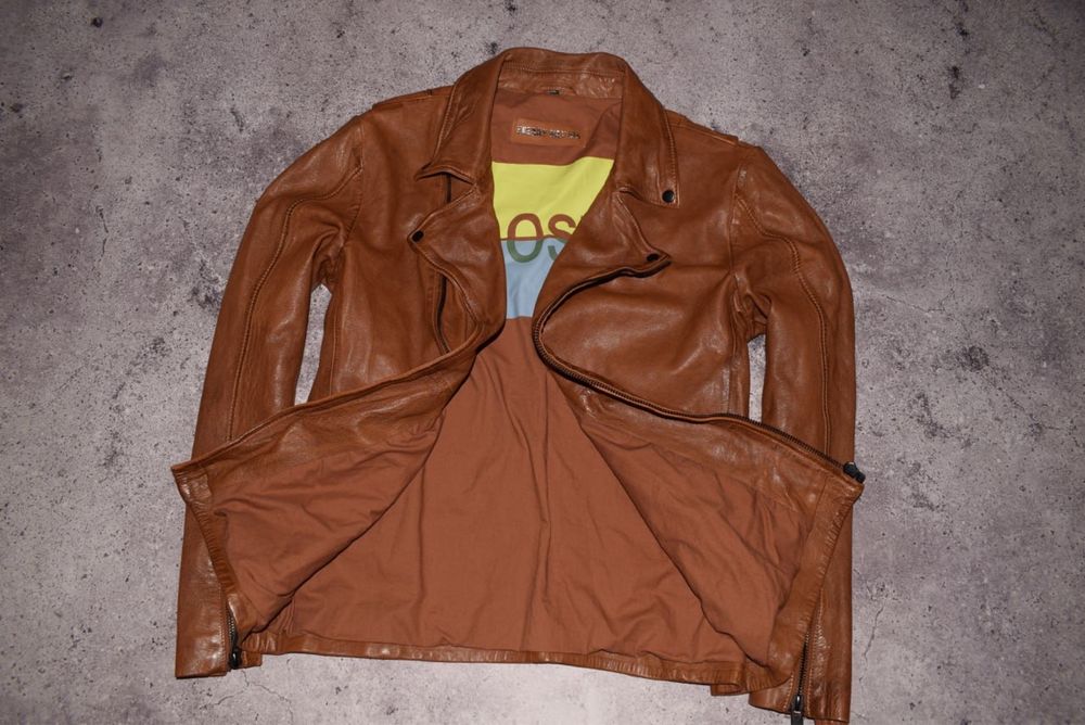 Freaky Nation Leather Biker ( Чоловіча Шкіряна Куртка Косуха)