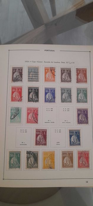 Coleção de selos portugueses antigos de 1853 a 1974