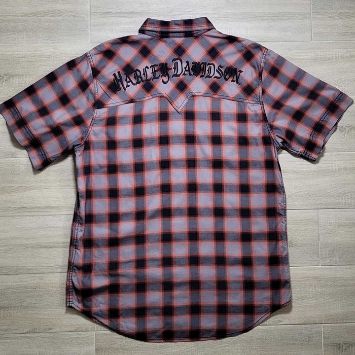 Рубашка Harley-Davidson Cotton Oxford Plaid Short Sleeve Woven Shirt