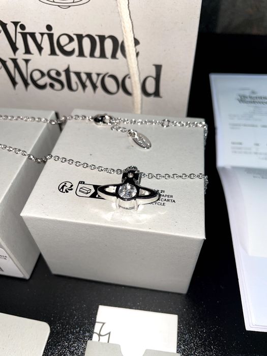 Підвіска Vivienne Westwood Reina White CZ подвеска вествуд сережки
