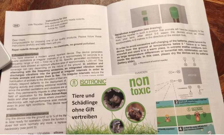 Repelente de animais vibratório e ultrassónico - ISOTRONIC